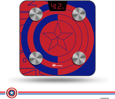 Powermax Fitness BCA-130 Marvel Series Captain America Bluetooth Smart Scale Weighing Scale(Blue)