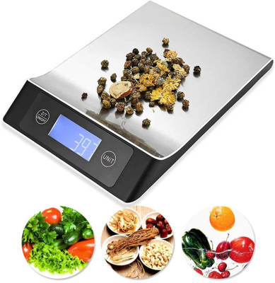 shoparam Electronic Digital Scale (15 kg Capacity), KR 2017 Multi-Function Accurate Weighing Scale(Silver and Black)