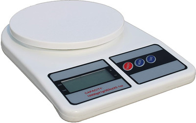 TOYRIX Kitchen Table top weight machine Electronic Digital 1Gram-10 Kg Weight Scale Weighing Scale(White)