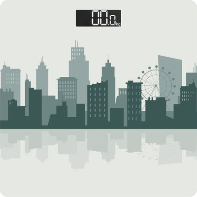 tHemiStO TH-WS40D | High Precision Sensors | Backlit Display | Personal Body Weighing Scale(Urban Skyline)