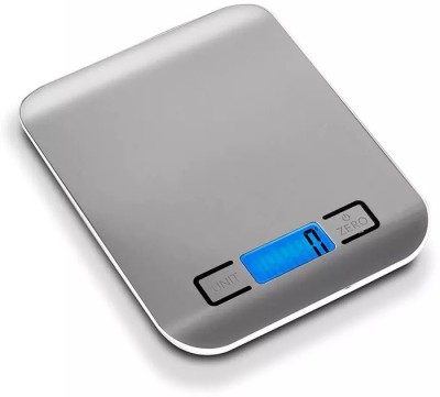 Qozent 10 Kg Digital Kitchen Weighing Scale for Home Portable Weighing Scale(Silver)