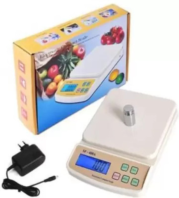 D-DEVOX SB SF-400A Electronic Digital Kitchen with Tare Function with Adaptor Weighing Scale(White)