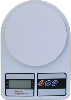 TANISHKA EXPORT 10 KG Capable LCD Digital Backlight Portable Electronic Kitchen Weighing Scale(White)