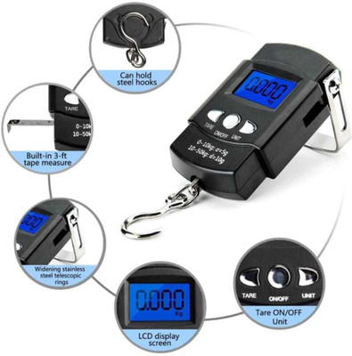 Kloud-Mounten 50 kg Hook Type Digital Led Screen Portable Luggage Weighing Scale Weighing Scale(Black)