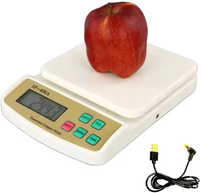 NIVAYO 10kg Counter Kitchen Weighing Machine with Tare Function Ideal for Home Use Weighing Scale(White)