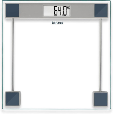 Beurer GS 11 Glass Bathroom weight Scale with Transparent LCD Digital Display- Pack 1 Weighing Scale(White, Grey)