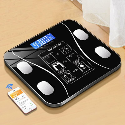 ACU-CHECK Bluetooth Weight machine Weight machine for Human Body weighing scale body fat Weighing Scale(Black)