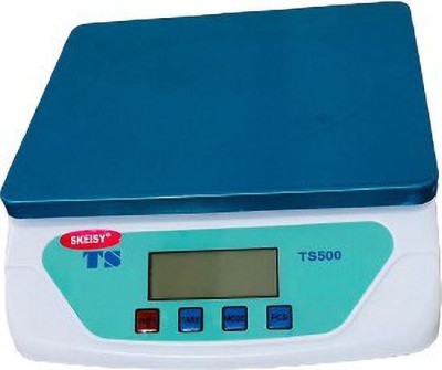 Skeisy NEW-TS-STEEL-500 UP TO 30KG/1GM-DOUBLE DISPLAY WITH CHARGING ADAPTOR Weighing Scale(White)