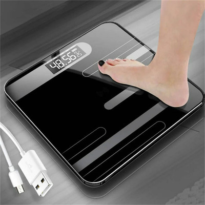 Dr care Bathroom Body Digital Weighing Scale LCD Display Glass Smart Electronic Scale Weighing Scale(Black)