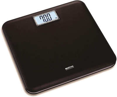 MEDITIVE Digital Human Weighing Scale, High Quality Leather Look Fiber Body, Capacity 180 Kg with Accuracy of 100 Grams Weighing Scale(Black)