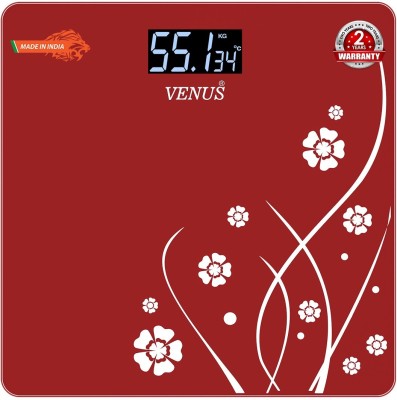 Venus Electronic Digital Personal Bathroom Weight Machine upto 180 kg Weighing Scale(Red)