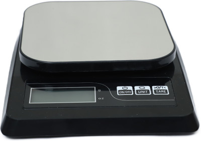 MSNL New Black Sf-413-Steel plate kitchen scale power up to 10kg-1gm-With AAA battery Weighing Scale(Black)
