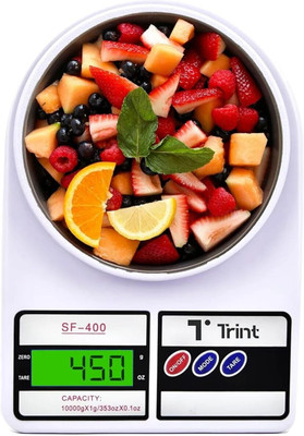 Trint Digital Kitchen Food Weighing Scale for healthy living | 10kg x 1g Accuracy | Weighing Scale(White)