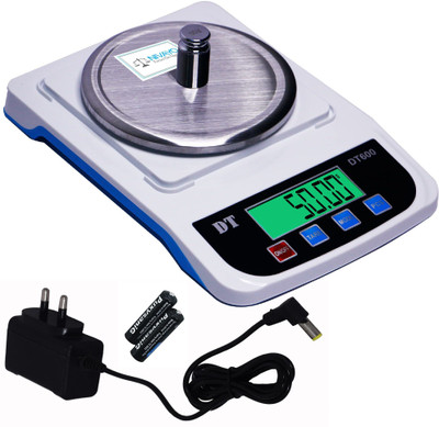 NIVAYO 500 Gram X 0.01 mg High-Precision Digital Jewellery Scale With Wind Shield Box Weighing Scale(Silver & Black)