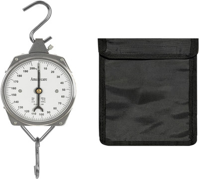 AMAZECARE Circular Analog 200 kg Scale Kata with 2 Hook & Carry Bag Weighing Scale(Grey)