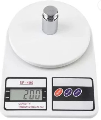 Sitrus Digital 10kg x 1g Kitchen Scale SF_400 Balance Multi-purpose weight measuring machine Weighing Scale (White) Weighing Scale(White)