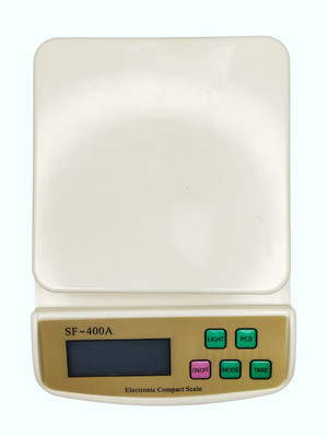 Virgo SF-400A Square Plate Weighing Scale - White, Digital Display, Green Light Mode Weighing Scale(White)