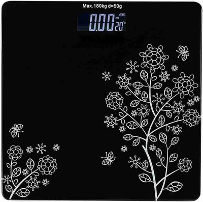 SHREEAAVAD FASHION Heavy Duty Electronic Thick Tempered Glass LCD Display Square Electronic Digital Weighing Machine Weighing Scale(Black)