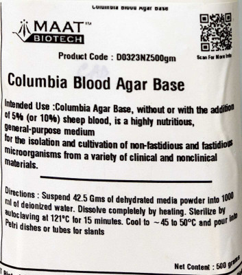 MAAT BIOTECH Columbia Blood Agar Base Weight Box