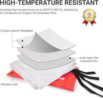 Alaska Fire Blankets Emergency for Home Kitchen Fiberglass Fire Extinguisher Fire Extinguisher Mount(0.5 kg)
