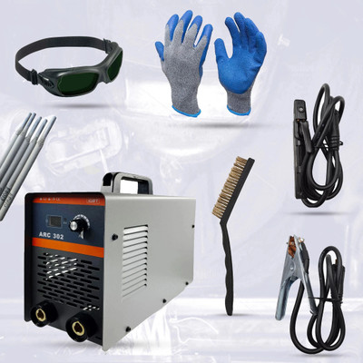 Hillgrove HGCM548M1 302Amp With Metal Brush,Googles,Gloves and 5Pcs Welding Rod Inverter Welding Machine