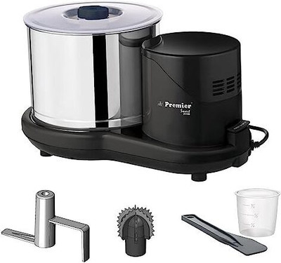 Premier SMART 200 W PG 512 Wet Grinder 230 V Wet Grinder with Coconut Scraper and Dough Kneader Attachment(Black)