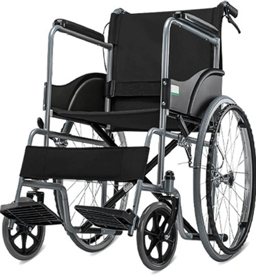 HealthEmate Foldable Dual Break With Seat Belt Standard Look Manual Wheelchair(Self-propelled Wheelchair)