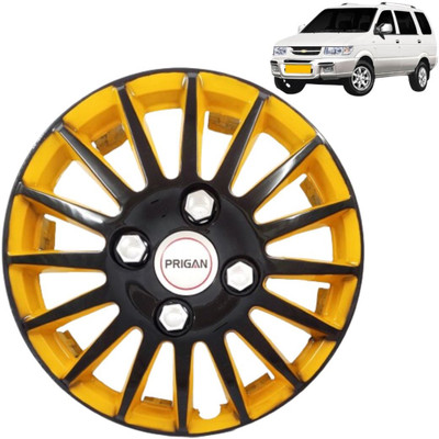 PRIGAN Tavera Camry Black Yellow 15 INCH Wheel Cover For Chevrolet Tavera(15.0 inch)