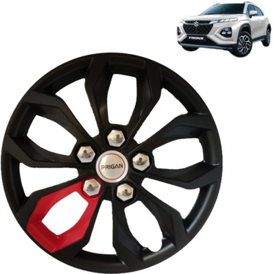 PRIGAN Vision Black with One Box Red 16 Inch For Fronx Wheel Cover For Maruti Universal For Car(16.0 inch)