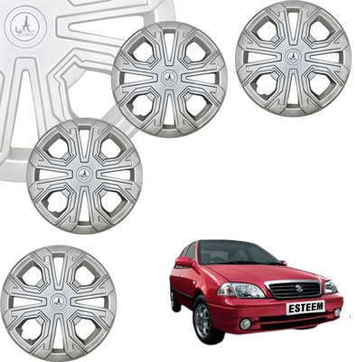 HOTRENZ Cars Wheel Cap/WHEEL COVER 13 INCH Set of 4 CarVALOCITY SILVER 13 INCH Wheel Cover For Universal For Car Universal For Car(14.0 inch)