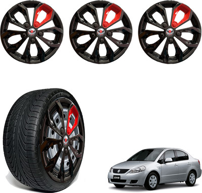 CuboDePlato FuryBlk_redpatch_15In_SX4 Wheel Cover For Maruti SX4(15.0 inch)