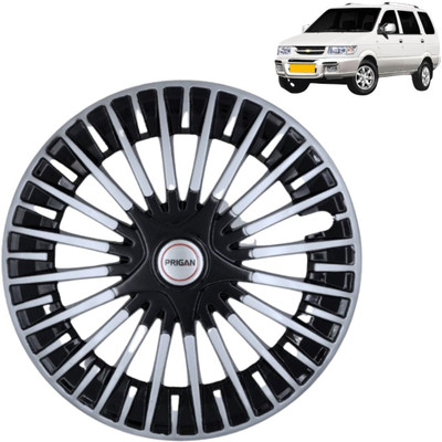 PRIGAN Tavera Acura Black Silver 15 INCH Wheel Cover For Chevrolet Tavera(15.0 inch)