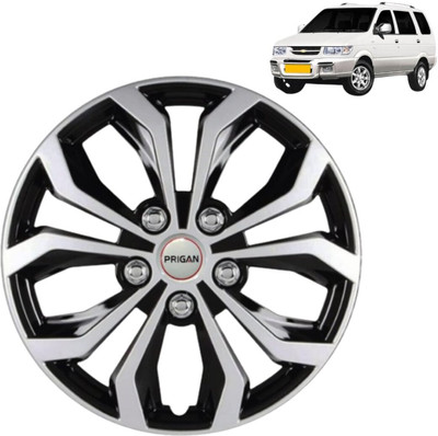 PRIGAN Tavera Vision Silver Black 15 INCH Wheel Cover For Chevrolet Tavera(15.0 inch)