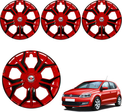 CuboDePlato Sharp Red Black Wheel Cover 15In Volkswagen Polo Wheel Cover For Volkswagen Polo 1.2L(15.0 inch)