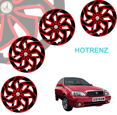 HOTRENZ Cars Wheel Cap/WHEEL COVER 13 INCH Set of 4 CarWEB RED BLACK 13 Wheel Cover For Universal For Car Universal For Car(14.0 inch)