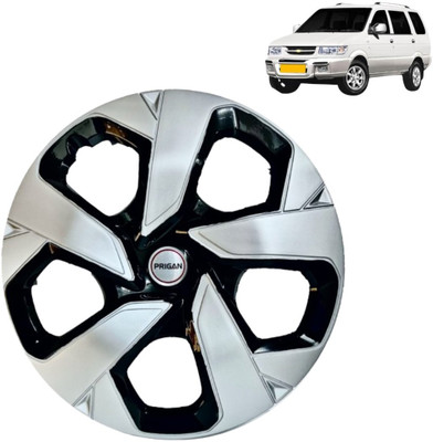 PRIGAN Tavera PCH Silver Black 15 INCH Wheel Cover For Chevrolet Tavera(15.0 inch)