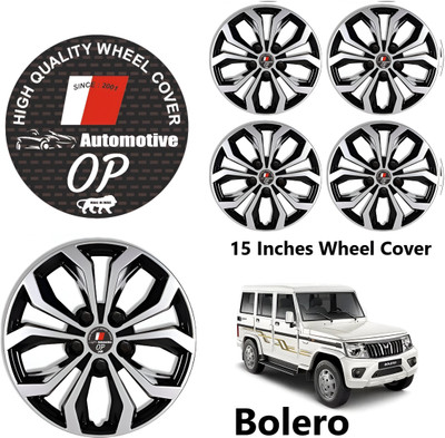 Origin Paradise Silver Black Wheel Cover/Cap for All Cars, Car Wheel Cover (15 Inch) Wheel Cover For Mahindra Universal For Car(15.0 inch)