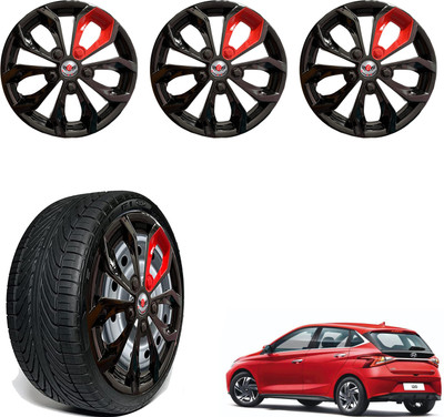 CuboDePlato FuryBlk_redpatch_15In_New_i20_2020 Wheel Cover For Hyundai i20 Active 1.4(15.0 inch)
