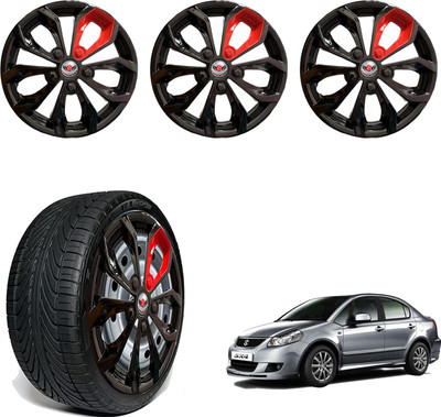 CuboDePlato FuryBlk_redpatch_15In_Sx4_New Wheel Cover For Maruti SX4 VXI(15.0 inch)