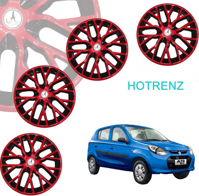 HOTRENZ Cars Wheel Cap/WHEEL COVER 12 INCH Set of 4 , DELTA RED BLACK 12 Wheel Cover For Universal For Car Universal For Car(14.0 inch)