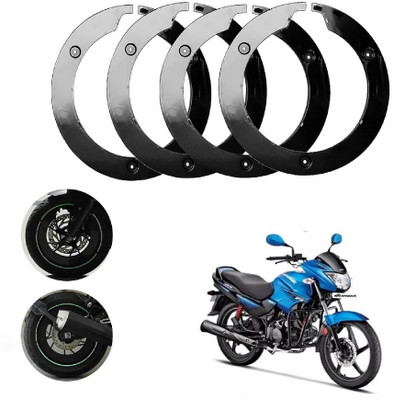 Sunriders New Pro Disc Bike Wheel Cover 18 Inch Set of 4 (Black) Hero Glamour Wheel Cover For NA NA(18.0 inch)