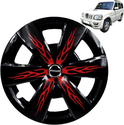 PRIGAN Scorpio Firebolt Black Red 15 INCH Wheel Cover For Mahindra Scorpio(15.0 inch)