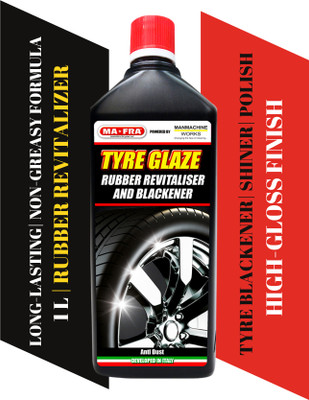 Mafra Wheel Tyre Glaze Rubber Revitalizer Blackener Shine Restorer Tire Car Bike 1 L Wheel Tire Cleaner(Pack of 1)