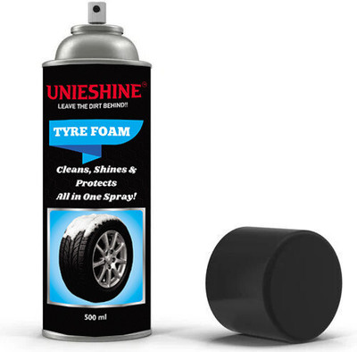 UNIESHINE Tyre Foam Spray for Car & Bike | No Wipe Needed | Instant Shine & Protection 500 ml Wheel Tire Cleaner(Pack of 1)