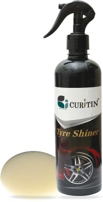 CURITIN KRENMARK INDIA Tyre Shiner for Car and Bike with Foam | Super Black Shine, prevent Cracks 500 ml Wheel Tire Cleaner(Pack of 1)