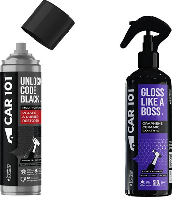 CAR101 Shine & Shield Combo |Graphene Coating & Tyre & Trim Restorer, Ceramic Coating 550 ml Wheel Tire Cleaner(Pack of 1)