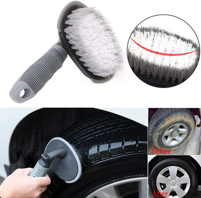 wynyc Car Tire & Wheel Brush Soft Rubber Wash Tool 0 ml Wheel Tire Cleaner 0 ml Wheel Tire Cleaner(Pack of 1)