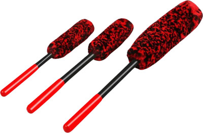 11oils autocare Premium Wool Wheel & Rim Cleaning Brush Set – 3 Sizes 300 g Wheel Tire Cleaner(Pack of 3)