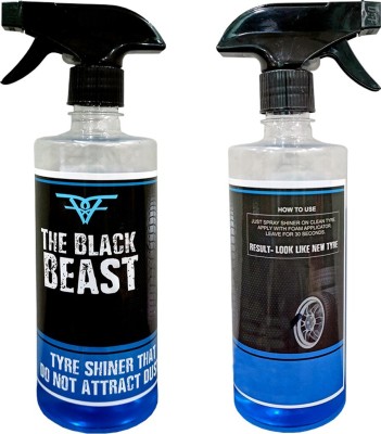 THE BLACK BEAST Tyre Shiner |Tyre Restorer | Extra Glossy | Prevent Fading and Cracking of Tyres 400 ml Wheel Tire Cleaner(Pack of 1)