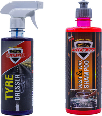 kleen swiss Car Shampoo + Tyre Polish 1000 ml Wheel Tire Cleaner(Pack of 1)